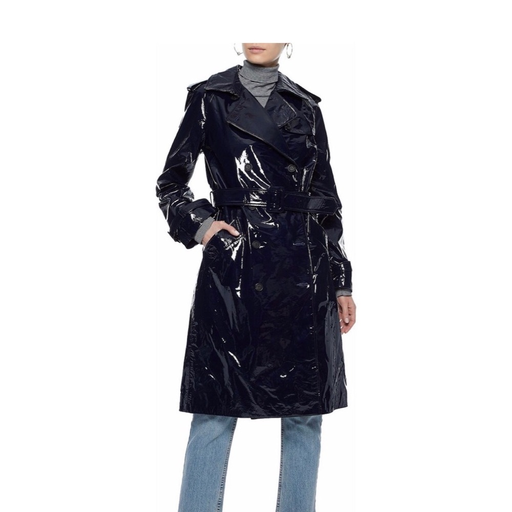 DVF Diane Von Furstenberg Patent Leather Trench